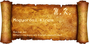 Mogyorósi Kinga névjegykártya